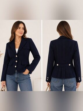 ✨ Vintage Miss V Valentino Navy Blazer – Timeless Chic ✨
